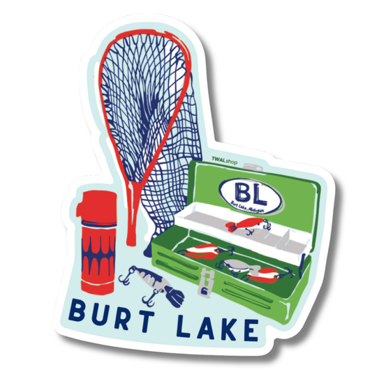 UP NORTH - POP ART PLACES - Burt Lake - Lake Tackle Box - Sticker