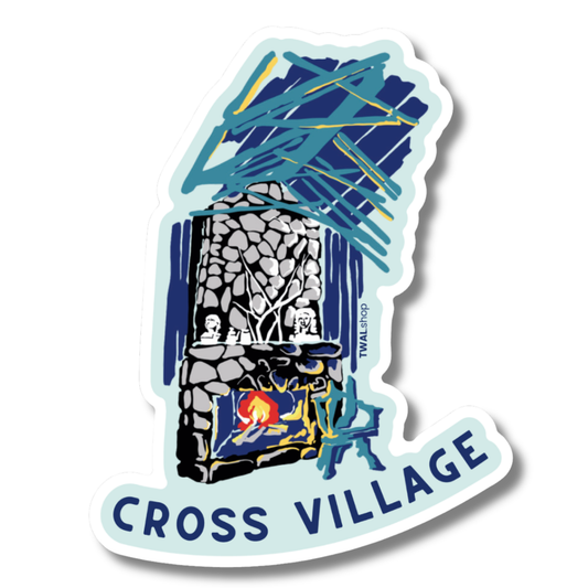 UP NORTH - POP ART PLACES - Cross Village - Historic Stone Fireplace - Sticker