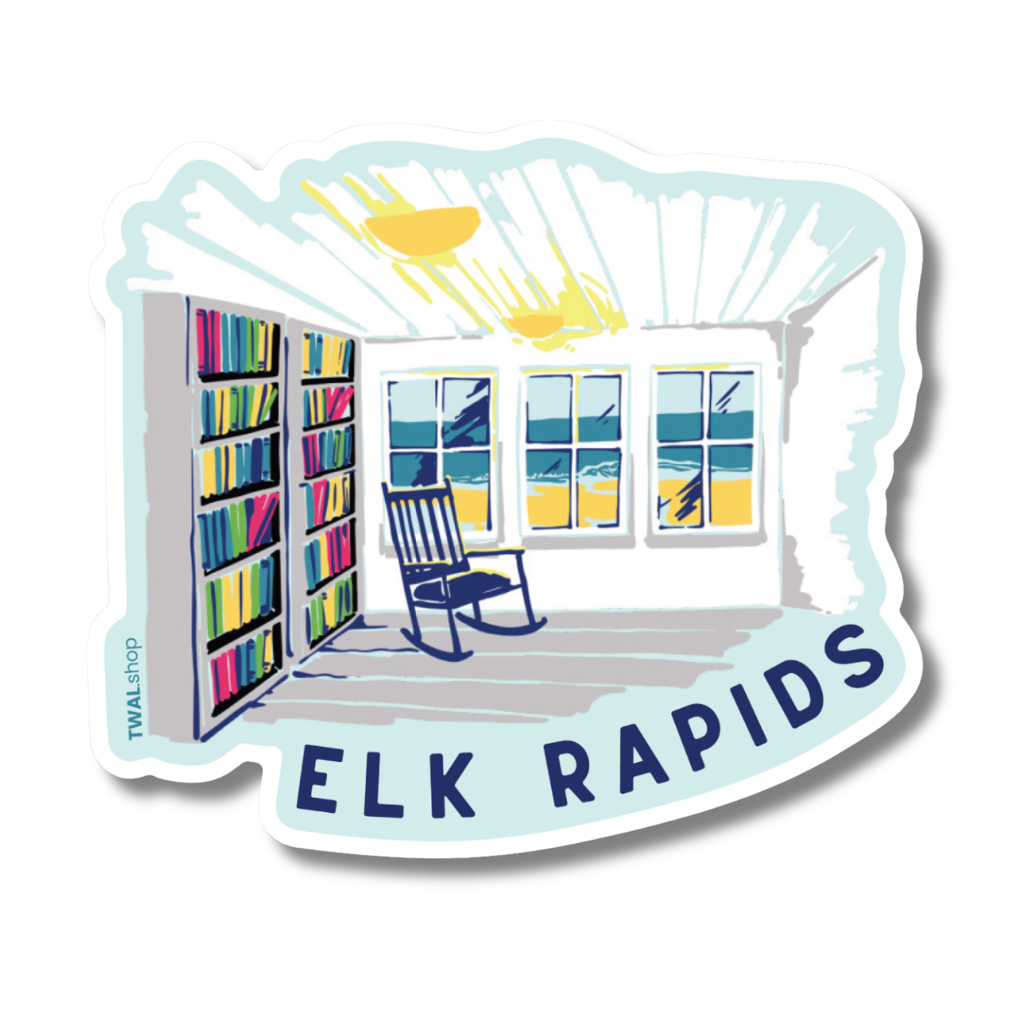 UP NORTH - POP ART PLACES - Elk Rapids - Island House Library - Sticker