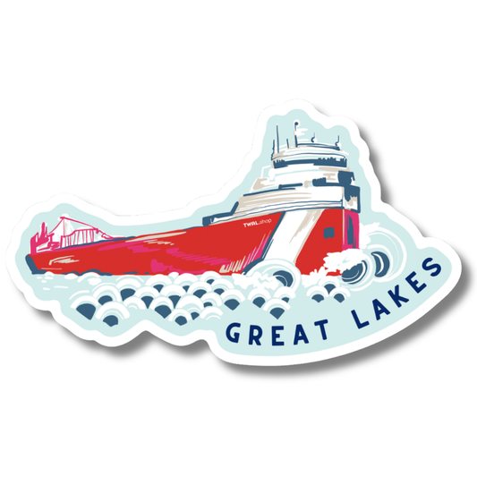 UP NORTH - POP ART ICONS - Great Lakes Freighter - Sticker