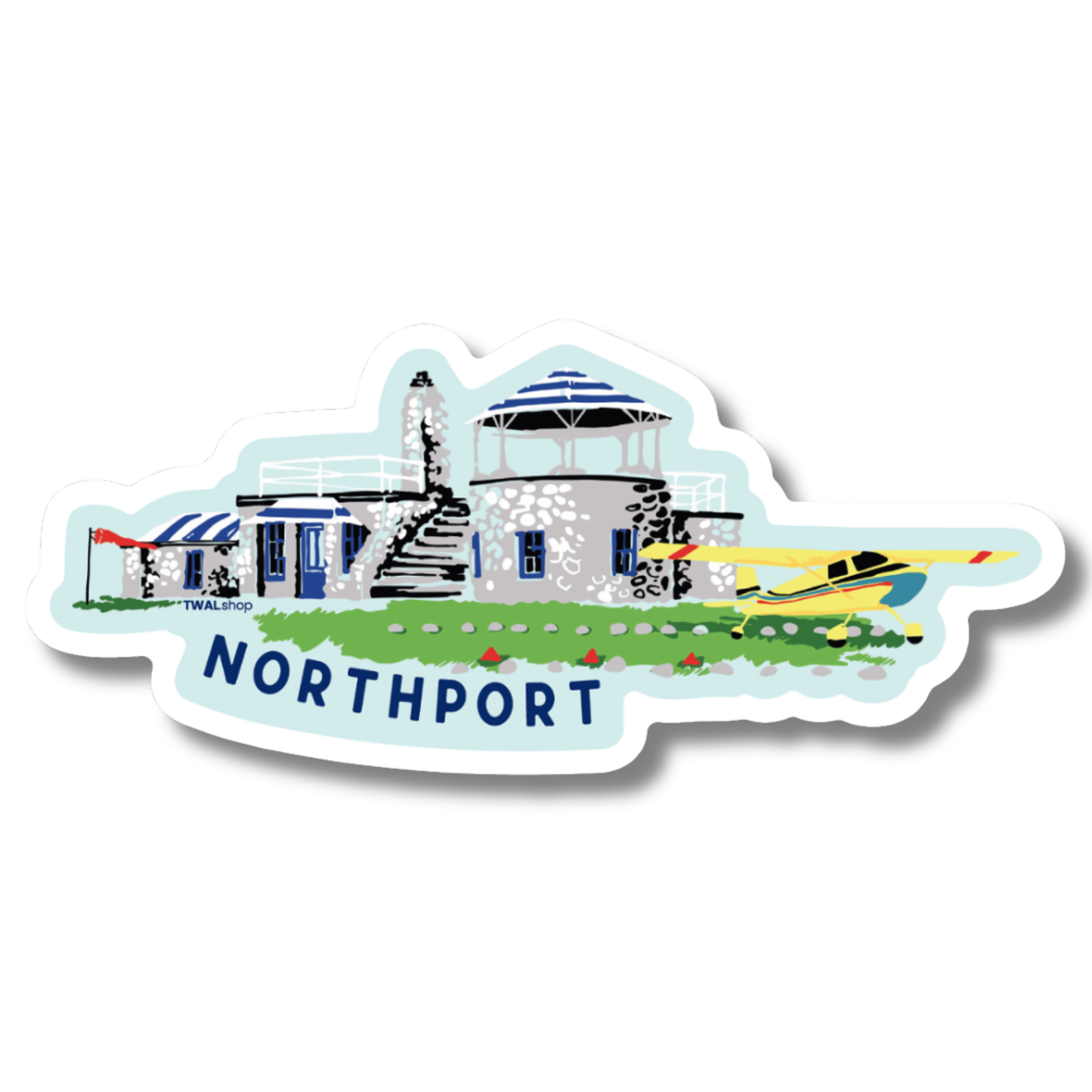 UP NORTH - POP ART PLACES - Northport - Woolsey Memorial Airport - Sticker