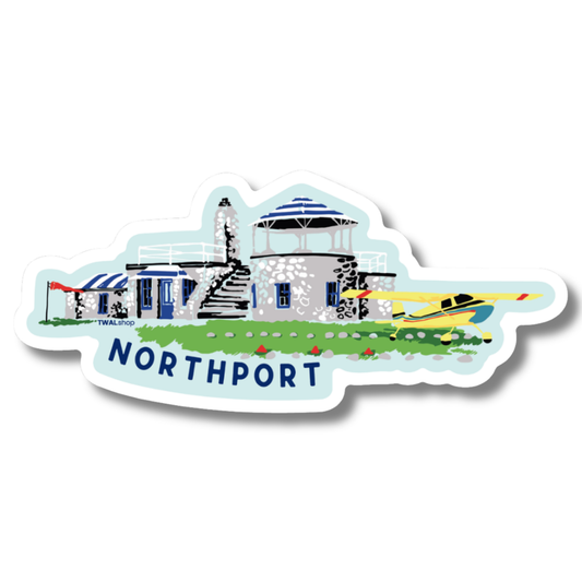 UP NORTH - POP ART PLACES - Northport - Woolsey Memorial Airport - Sticker