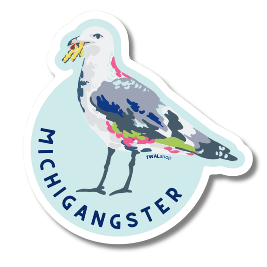 UP NORTH - POP ART ICONS - Michigansger Seagull & Fries - Sticker