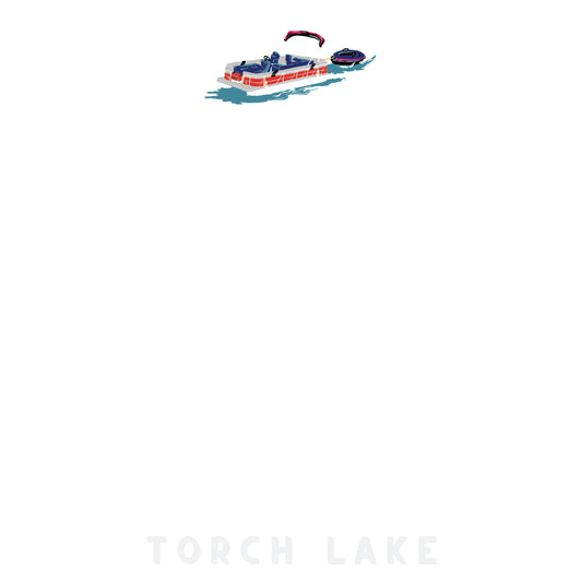 UP NORTH - POP ART PLACES - Torch Lake - Sandbar Pontoon - Sticky Notes