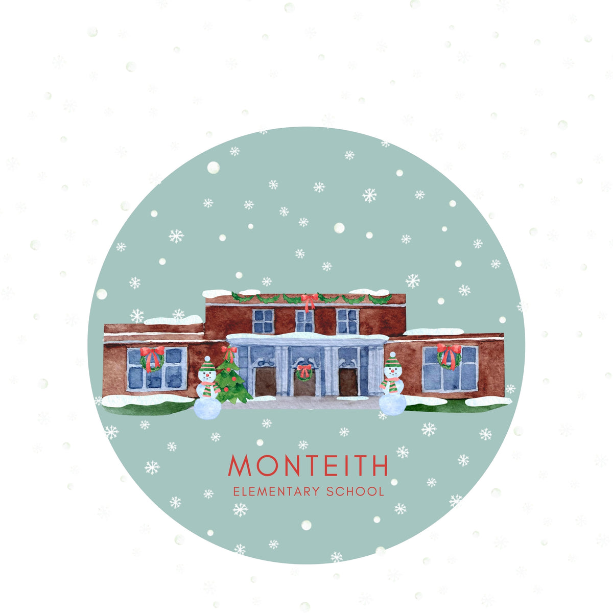 PRE-ORDER: MONTEITH ELEMENTARY - Ornament | Grosse Pointe CLASSIC CHRISTMAS Collection