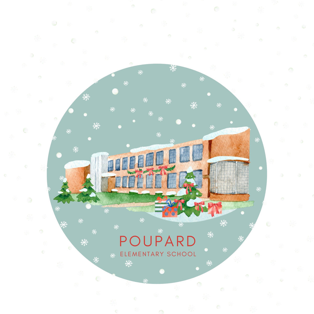 PRE-ORDER: POUPARD ELEMENTARY - Ornament | Grosse Pointe CLASSIC CHRISTMAS Collection