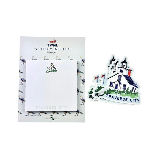 Traverse City vinyl sticker by TWAL with the matching sticky notes